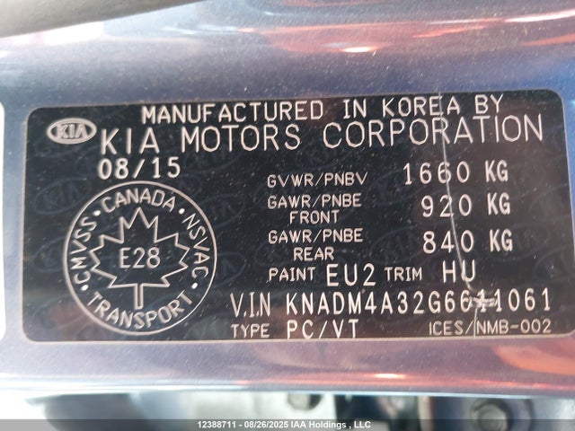 KIA gamma 2016 KNADM4A32G6611061 Image 18