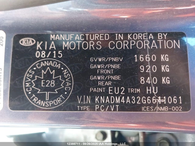 KIA gamma 2016 KNADM4A32G6611061 Image 9