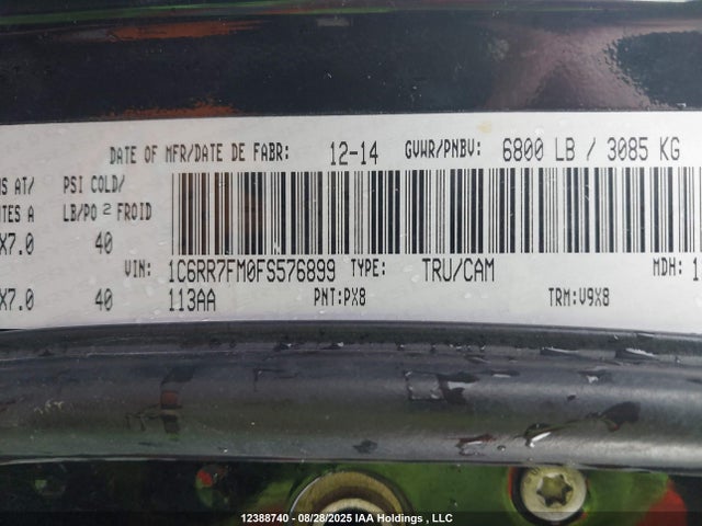 RAM 1500 2015 1C6RR7FM0FS576899 Image 9