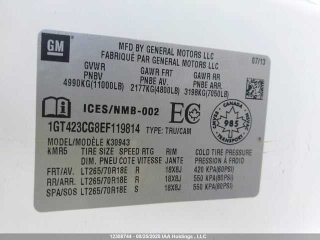 GMC l96 2014 1GT423CG8EF119814 Image 18