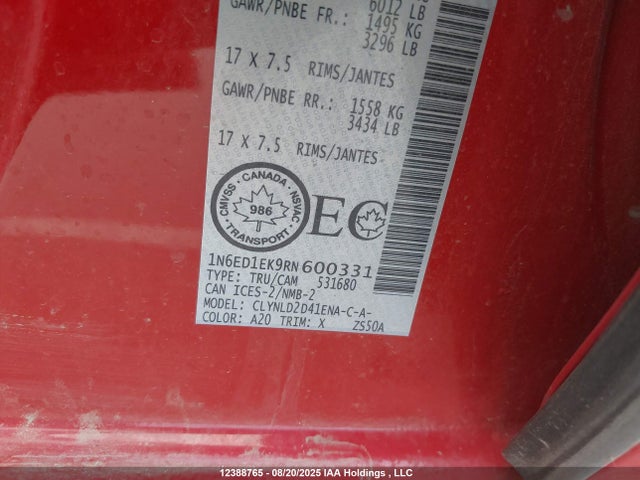 Nissan 2024 2024 1N6ED1EK9RN600331 Image 9