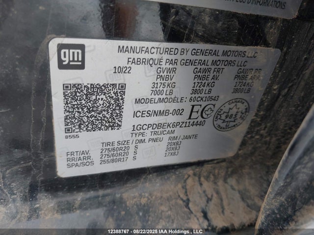 1GCPDBEK6PZ114440 Chevrolet l3b