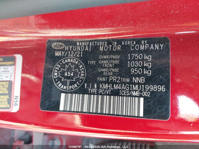 KMHLM4AG1MU199896 Hyundai mpi nu pe