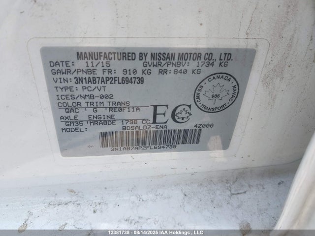 Nissan 2015 2015 3N1AB7AP2FL694739 Image 18