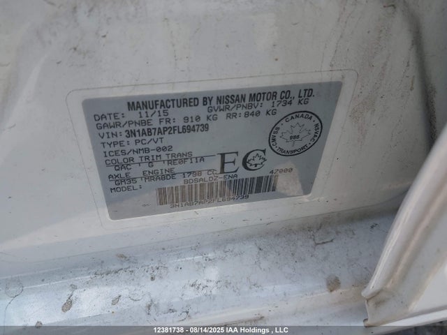 Nissan 2015 2015 3N1AB7AP2FL694739 Image 9