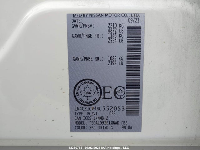 1N4CZ1CV4RC552053 Nissan Leaf