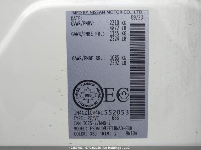 1N4CZ1CV4RC552053 Nissan Leaf