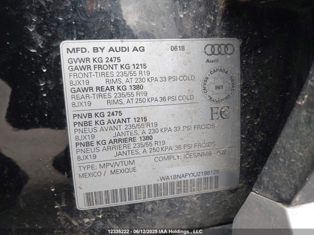 WA1BNAFYXJ2198129 Audi 2018