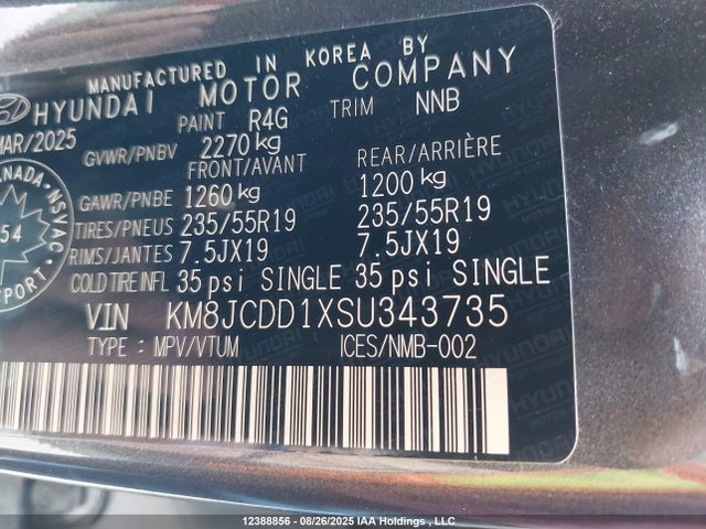 KM8JCDD1XSU343735 Hyundai t-gdi gamma ii