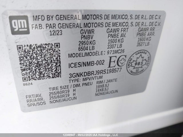 Chevrolet x0c+ec5 2024 3GNKDBRJ9RS198577 Image 9
