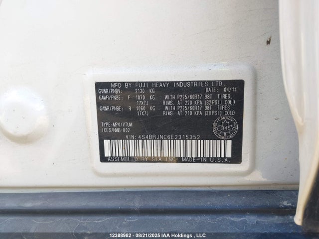 4S4BRJNC6E2315352 Subaru 3.6na C0