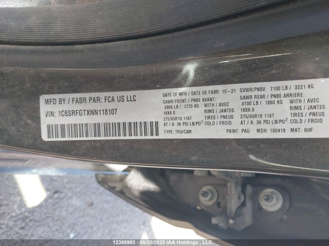 RAM 1500 2022 1C6SRFGTXNN118107 Image 18