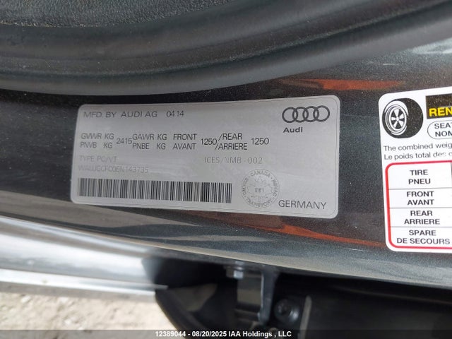 Audi A6 2014 WAUJGCFC0EN143735 Image 9