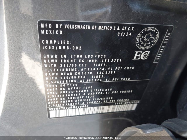 3VVUX7B22RM078666 Volkswagen tsi