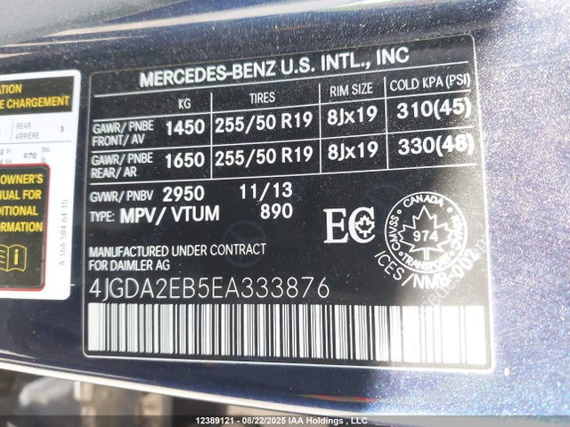 Mercedes-Benz 2014 2014 4JGDA2EB5EA333876 Image 9
