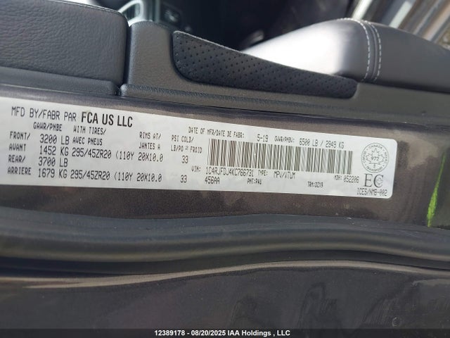1C4RJFDJ4KC766731 Jeep Grand Cherokee