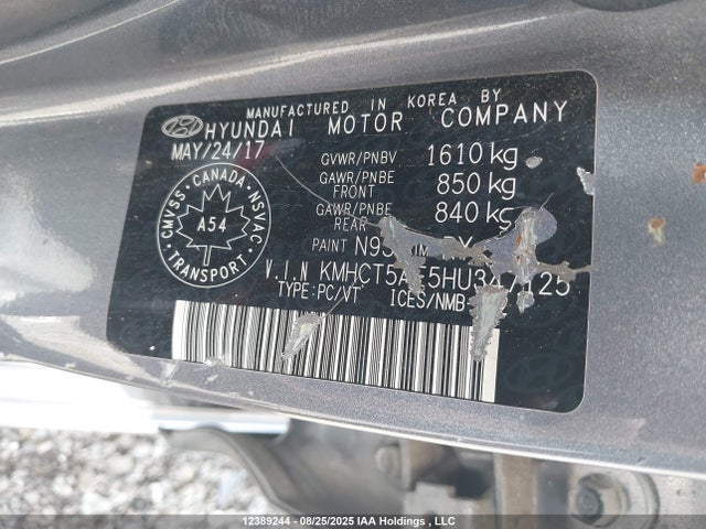 KMHCT5AE5HU347125 Hyundai 2017