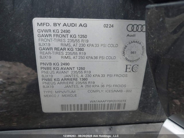 WA1AAAFY9R2070273 Audi 40 tfsi (2.0t)