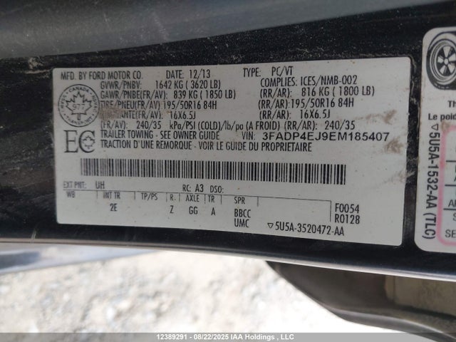 Ford 2014 2014 3FADP4EJ9EM185407 Image 9