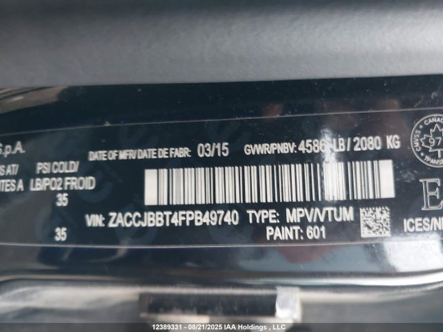 Jeep Renegade 2015 ZACCJBBT4FPB49740 Image 9