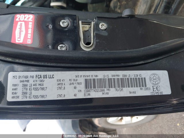 1C6RR7TT4GS212000 RAM 2016