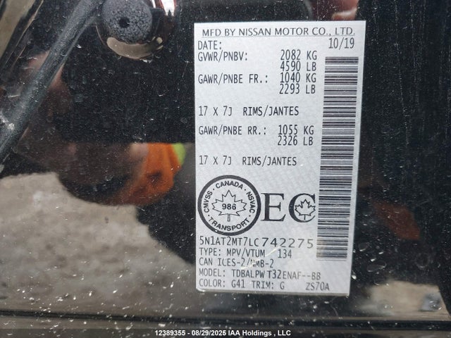 Nissan Rogue 2020 5N1AT2MT7LC742275 Image 9