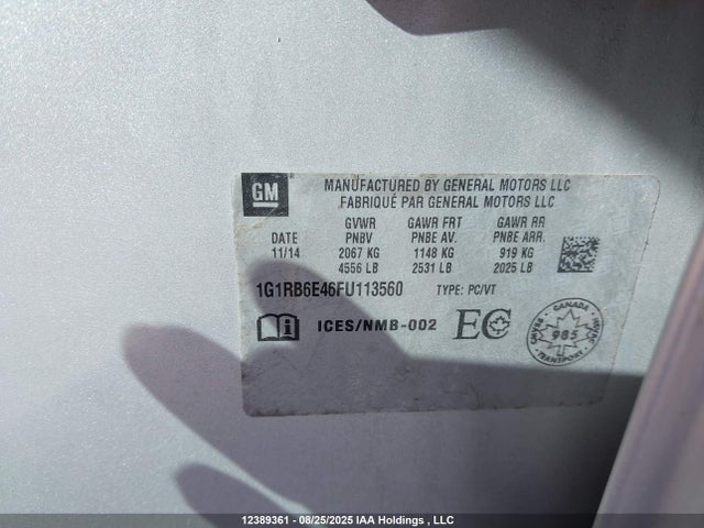 1G1RB6E46FU113560 Chevrolet luu - ffv, e-flex, fam 0