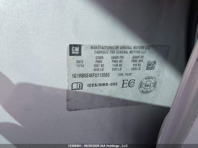 1G1RB6E46FU113560 Chevrolet luu - ffv, e-flex, fam 0