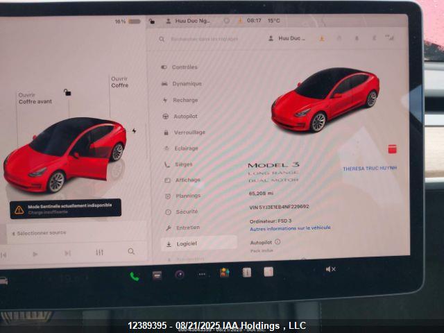 Tesla MODEL 3 2022 5YJ3E1EB4NF229692 Image 8