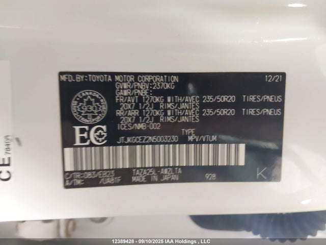 JTJKGCEZ2N5003230 Lexus t24a-fts