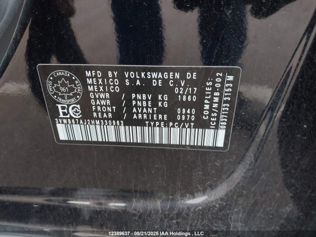3VWB67AJ2HM330963 Volkswagen 1.4 tsi