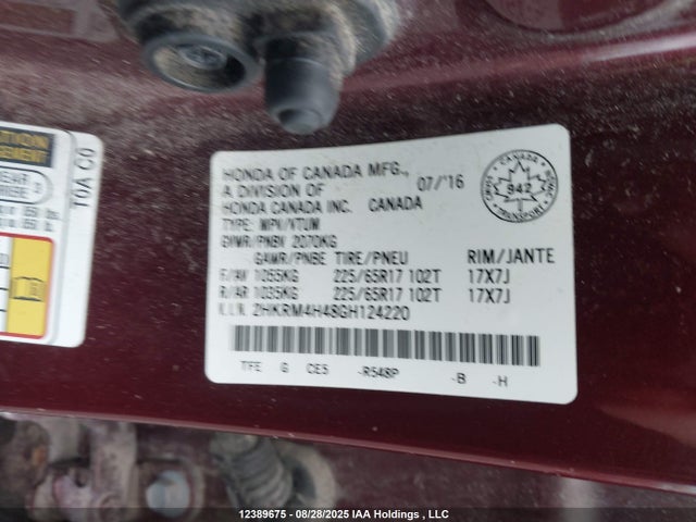 2HKRM4H48GH124220 Honda k24w9