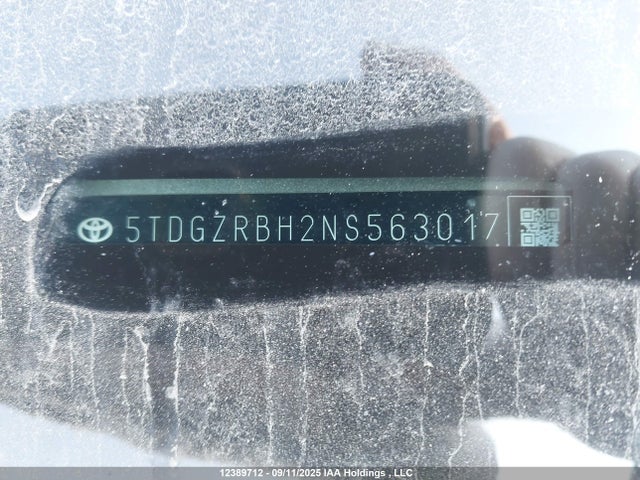 5TDGZRBH2NS563017 Toyota 2gr-fks