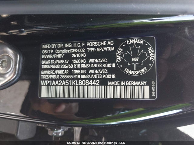 Porsche Macan 2019 WP1AA2A51KLB08442 Image 9