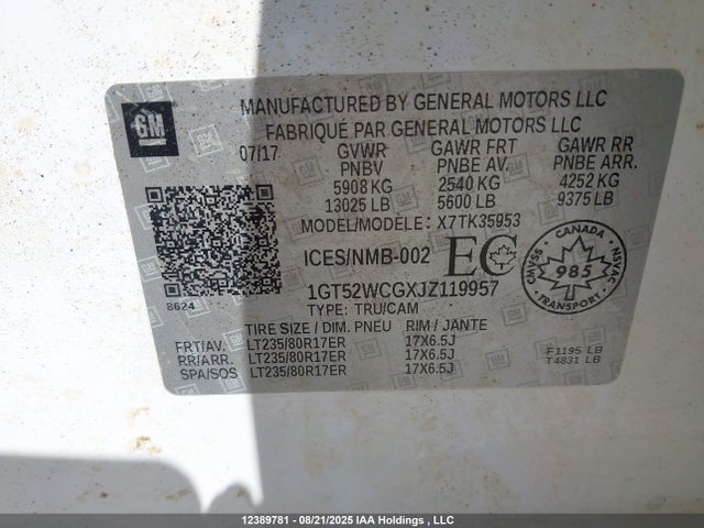 1GT52WCGXJZ119957 GMC Sierra K3500 Sle