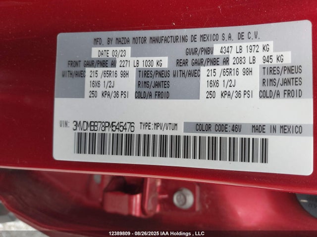 Mazda pe 2023 3MVDMBB78PM545476 Image 9