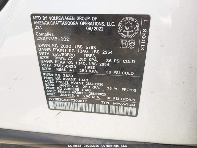 1V2SE2CA4PC200817 Volkswagen 3.6 fsi