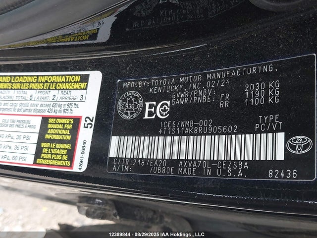 4T1S11AK8RU905602 Toyota a25a-fks