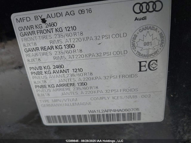 WA1L2AFP4HA060705 Audi 2.0t