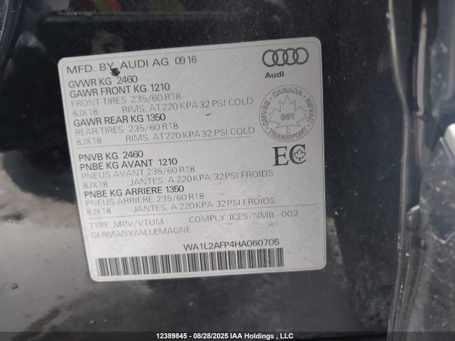 WA1L2AFP4HA060705 Audi 2.0t