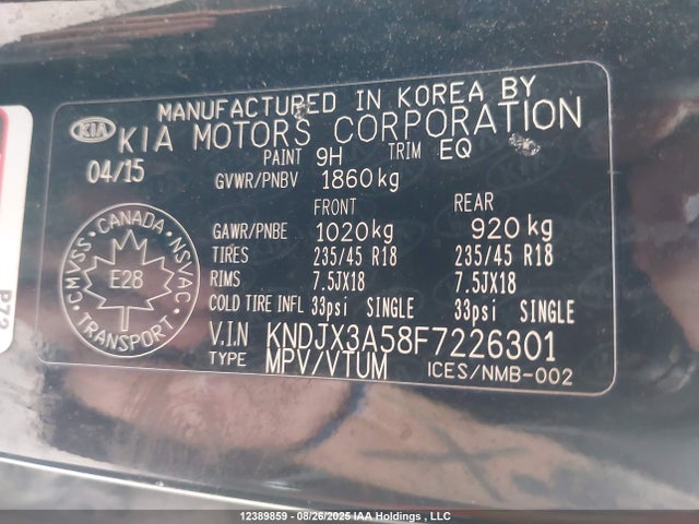 KIA dohc gdi nu 2015 KNDJX3A58F7226301 Image 9