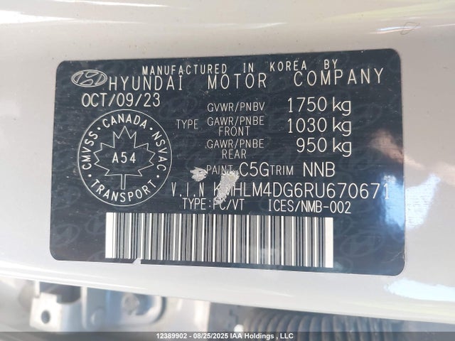 Hyundai mpi nu pe 2024 KMHLM4DG6RU670671 Image 9