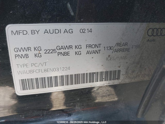 WAUBFCFL8EN031224 Audi flex fuel engine