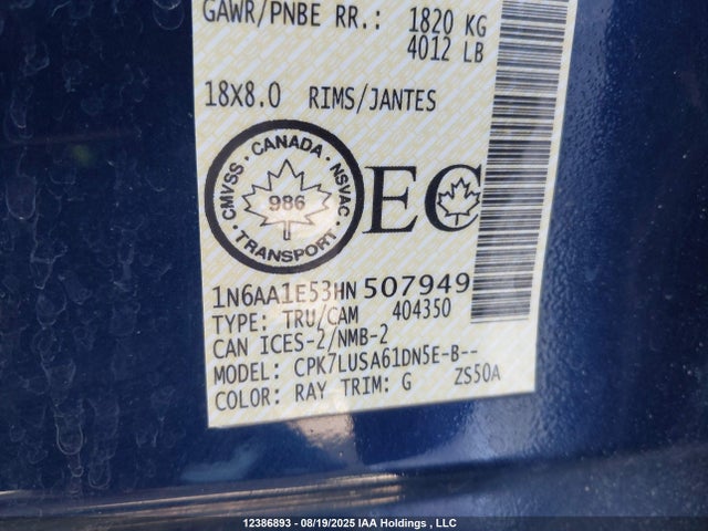 1N6AA1E53HN507949 Nissan Titan