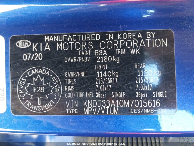 KNDJ33A10M7015616 KIA Soul