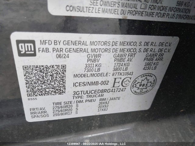 GMC l84 2024 3GTUUCED8RG417247 Image 9