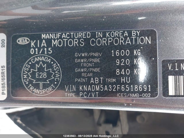 KIA dohc gamma 2015 KNADM5A32F6518691 Image 9