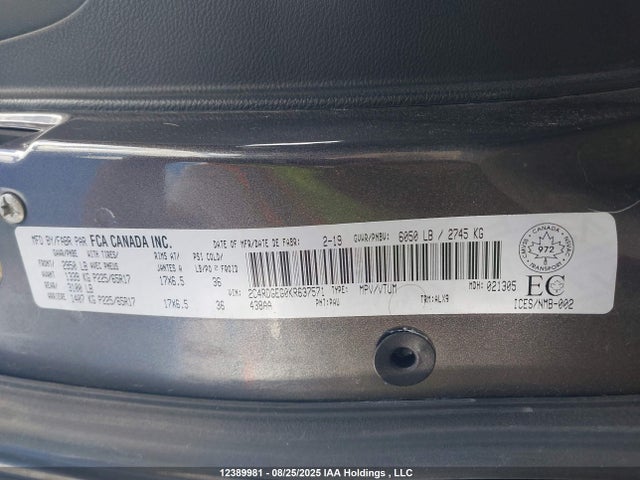2C4RDGEG0KR637571 Dodge Grand Caravan