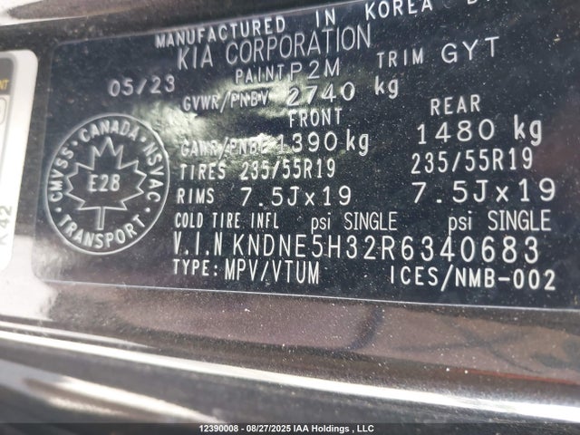 KNDNE5H32R6340683 KIA gdi lamda iii
