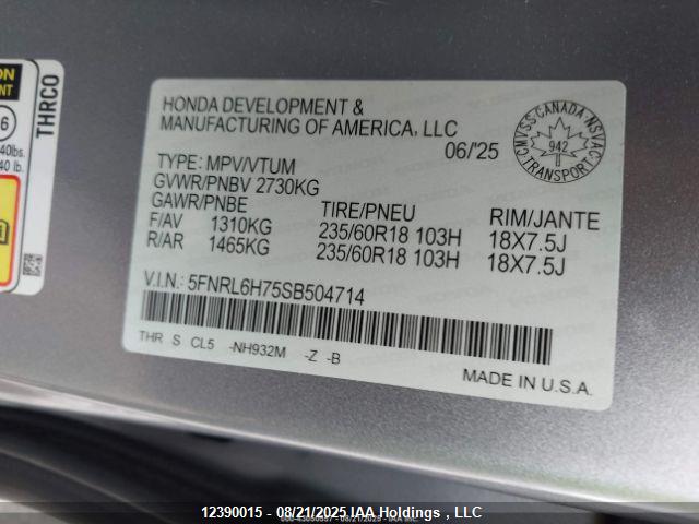 5FNRL6H75SB504714 Honda j35y7